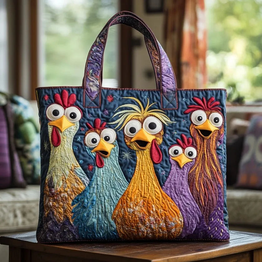 Pikowana Torba Shopper – Kolorowe Kurki