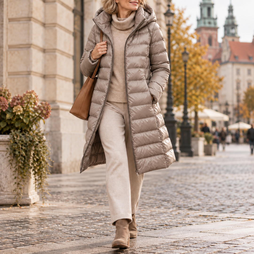 Nadia | Pikowana Kurtka z Kapturem