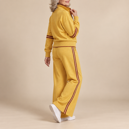 Ilona | Komplet Dresowy Dzianinowy ze Stójką