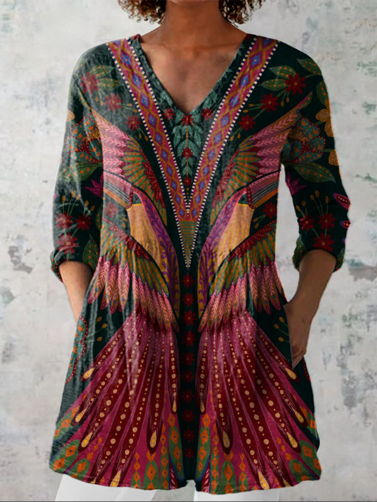 Nowoczesna Bluzka z Dekoltem V