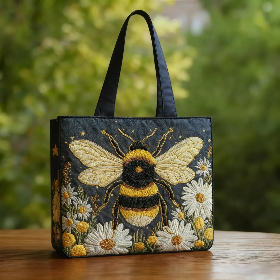 Pikowana Torba Shopper – Stokrotki i Gwiazdy