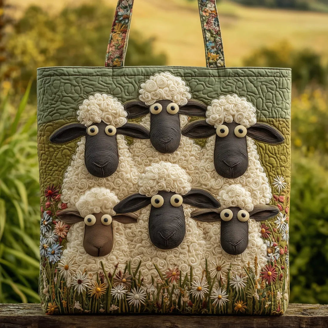 Pikowana Torba Shopper – Owieczki