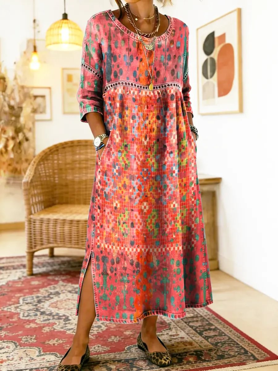 Catherine | Elegancka Sukienka we Wzory