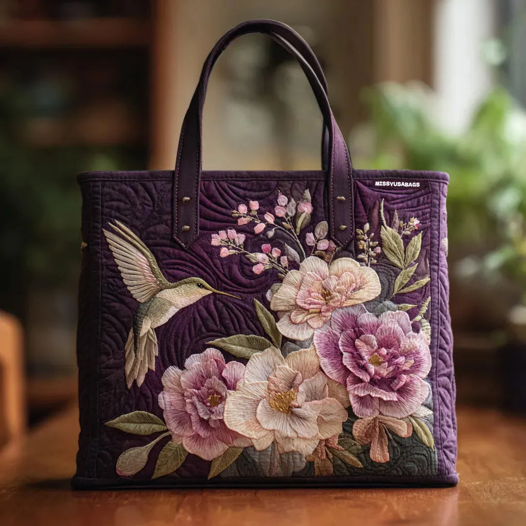 Pikowana Torba Shopper – Koliberki i Orchidee