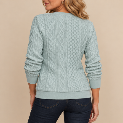 Fleur | Dzianinowy Sweter z Zamkiem