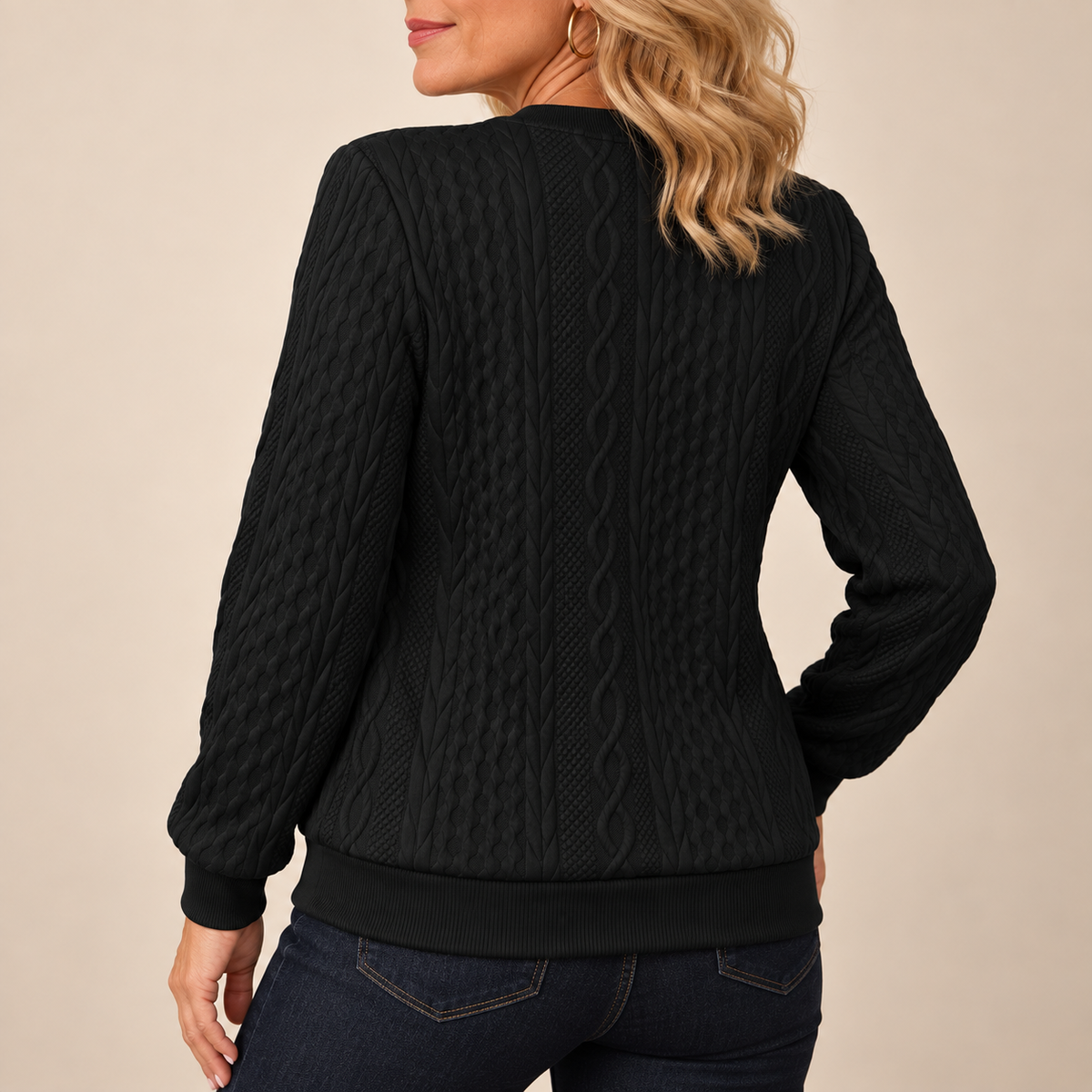 Fleur | Dzianinowy Sweter z Zamkiem