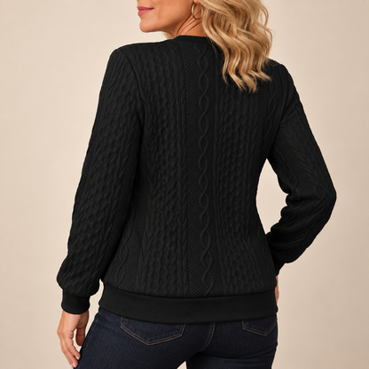 Fleur | Dzianinowy Sweter z Zamkiem