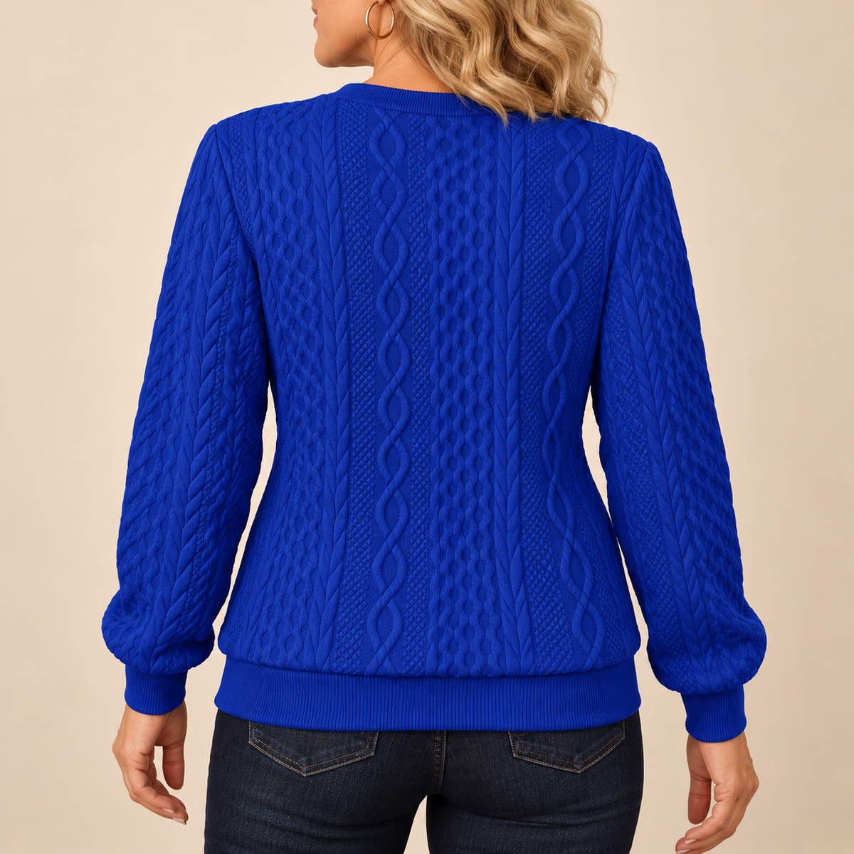 Fleur | Dzianinowy Sweter z Zamkiem