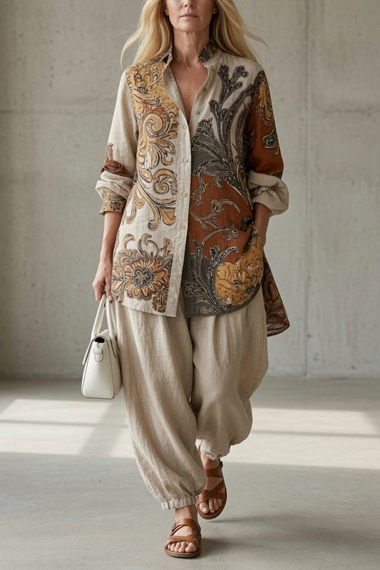 Tara | Bohemijski Komplet z Nadrukiem Paisley